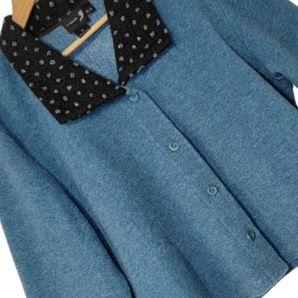 TIB Design Womens Cardigan Sweater Wool Blend Long Sleeve Blue Size L - Picture 1 of 12